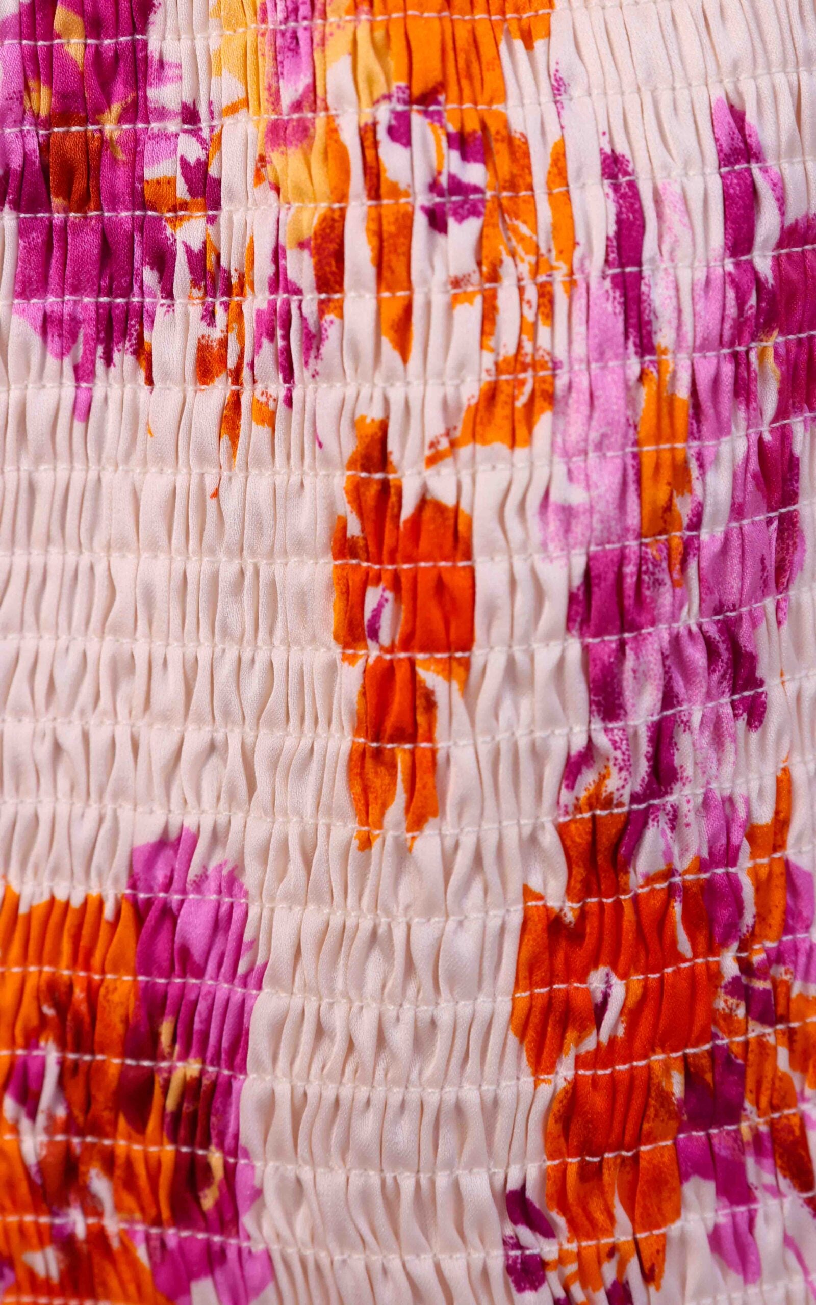 Alicia Top - Beige Purple Orange Floral