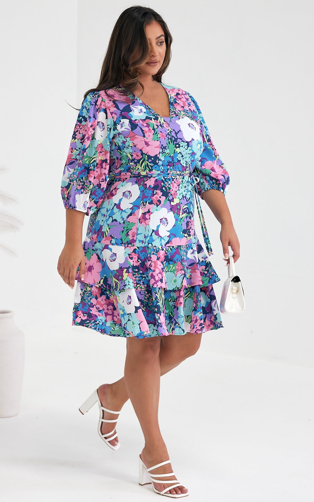 Alicie Dress - Blue Multi Floral