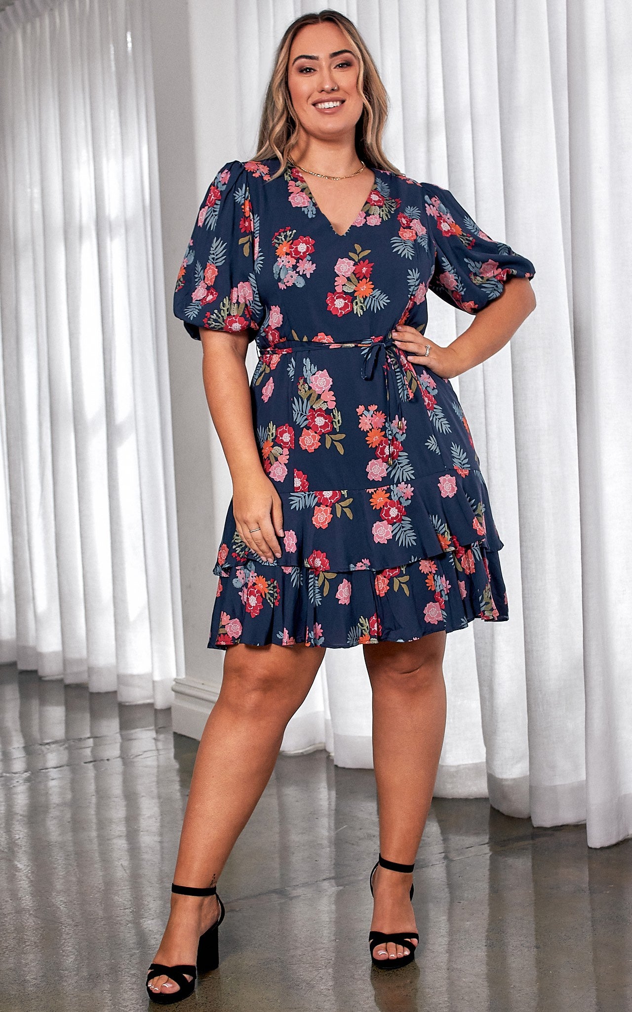 Alicie Dress - Navy Cactus