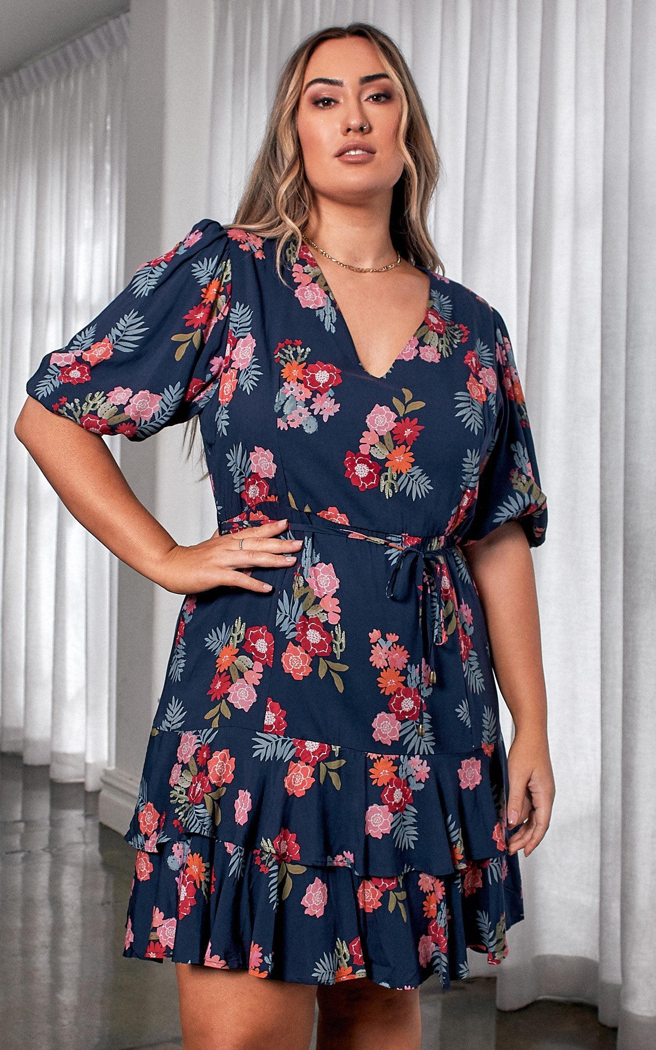 Alicie Dress - Navy Cactus