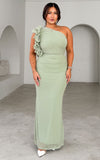 Amelio Mesh Maxi Dress - Sage