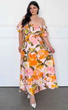 Alora Maxi Dress - Pink Orange Floral