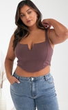 Alvie Crop Top - Dark Mauve