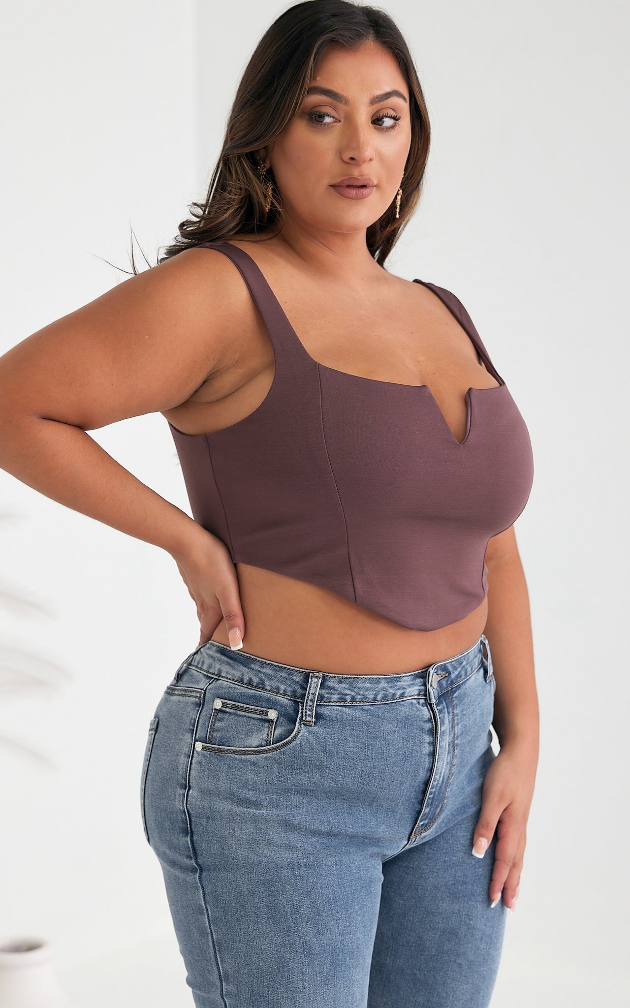 Alvie Crop Top - Dark Mauve