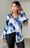 Amalla Shirt Blouse - Blue Print