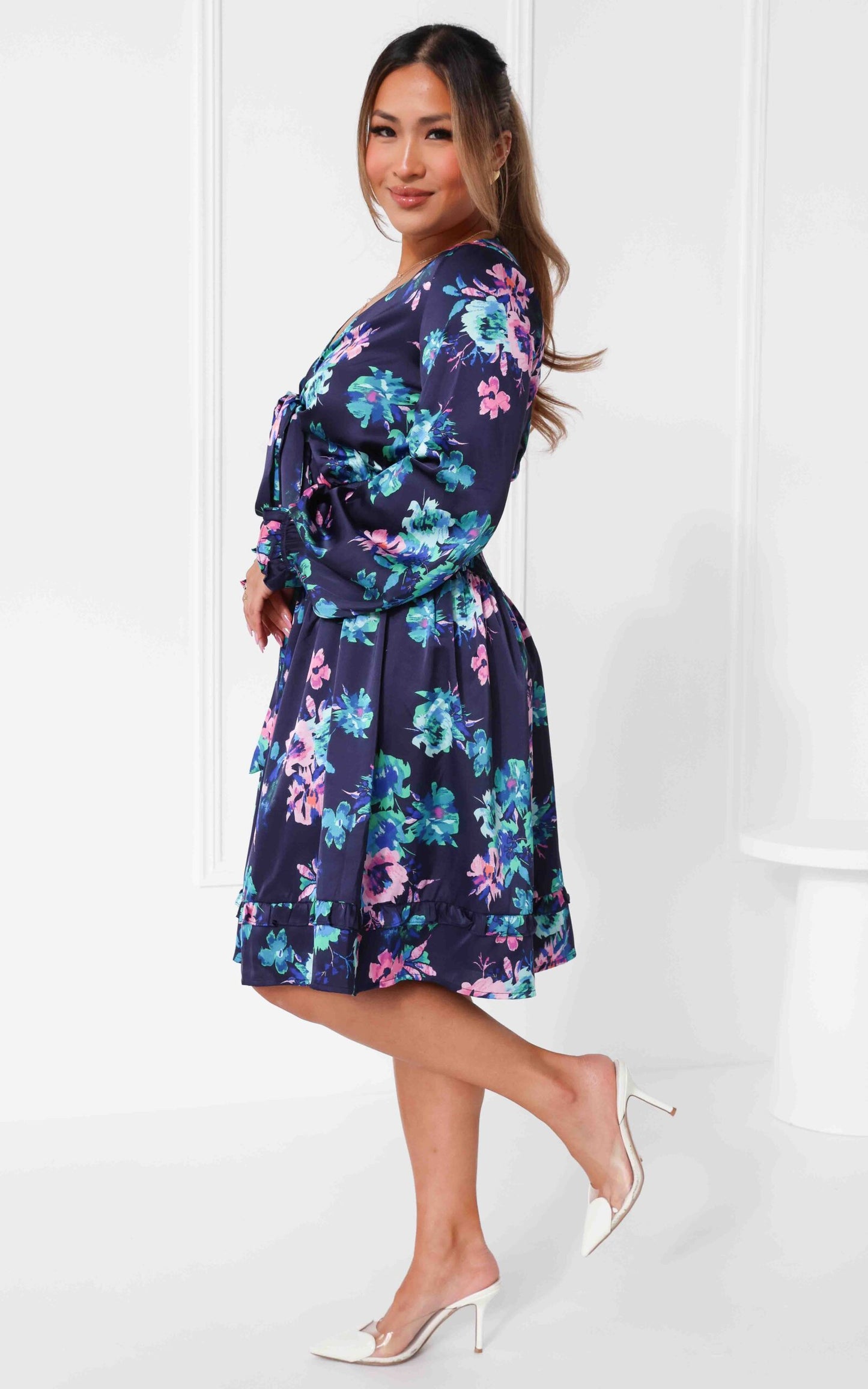 Amaya Dress - Navy Floral