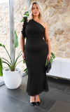 Amelio Mesh Maxi Dress - Black