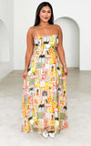 Anafi Maxi Dress - Orange Vacay Multi Print
