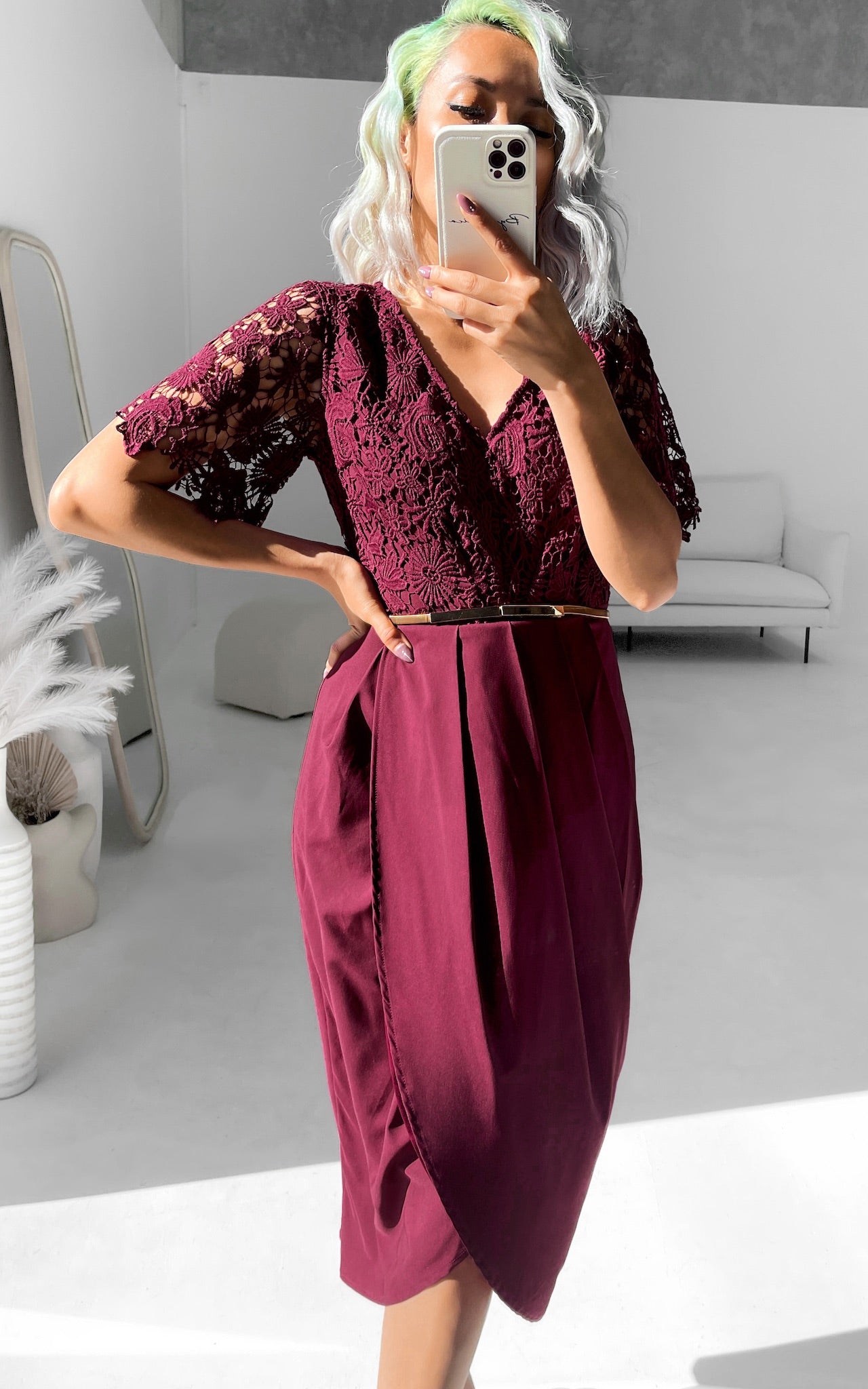 Anderson Midi Dress - Wine