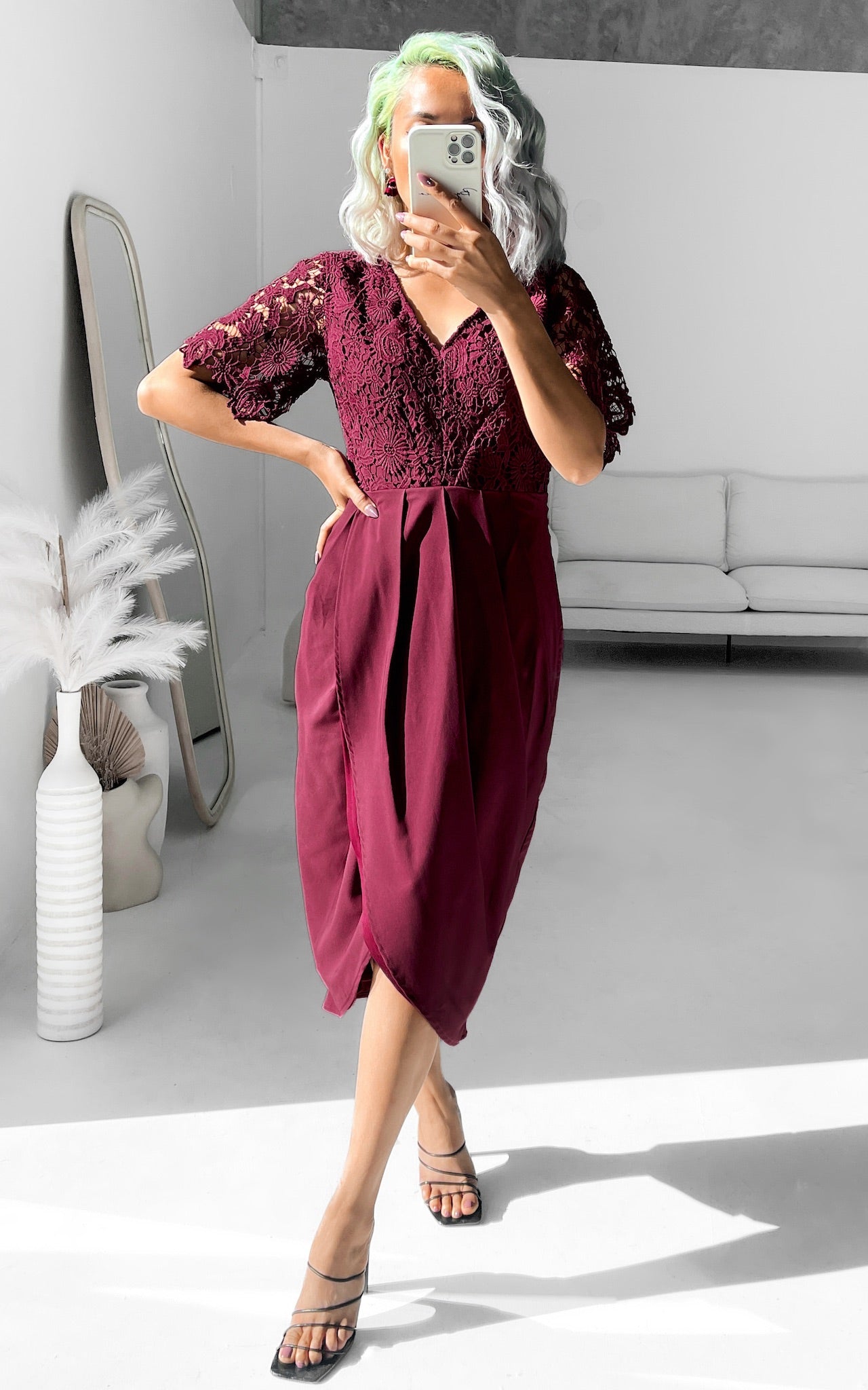 Anderson Midi Dress - Wine