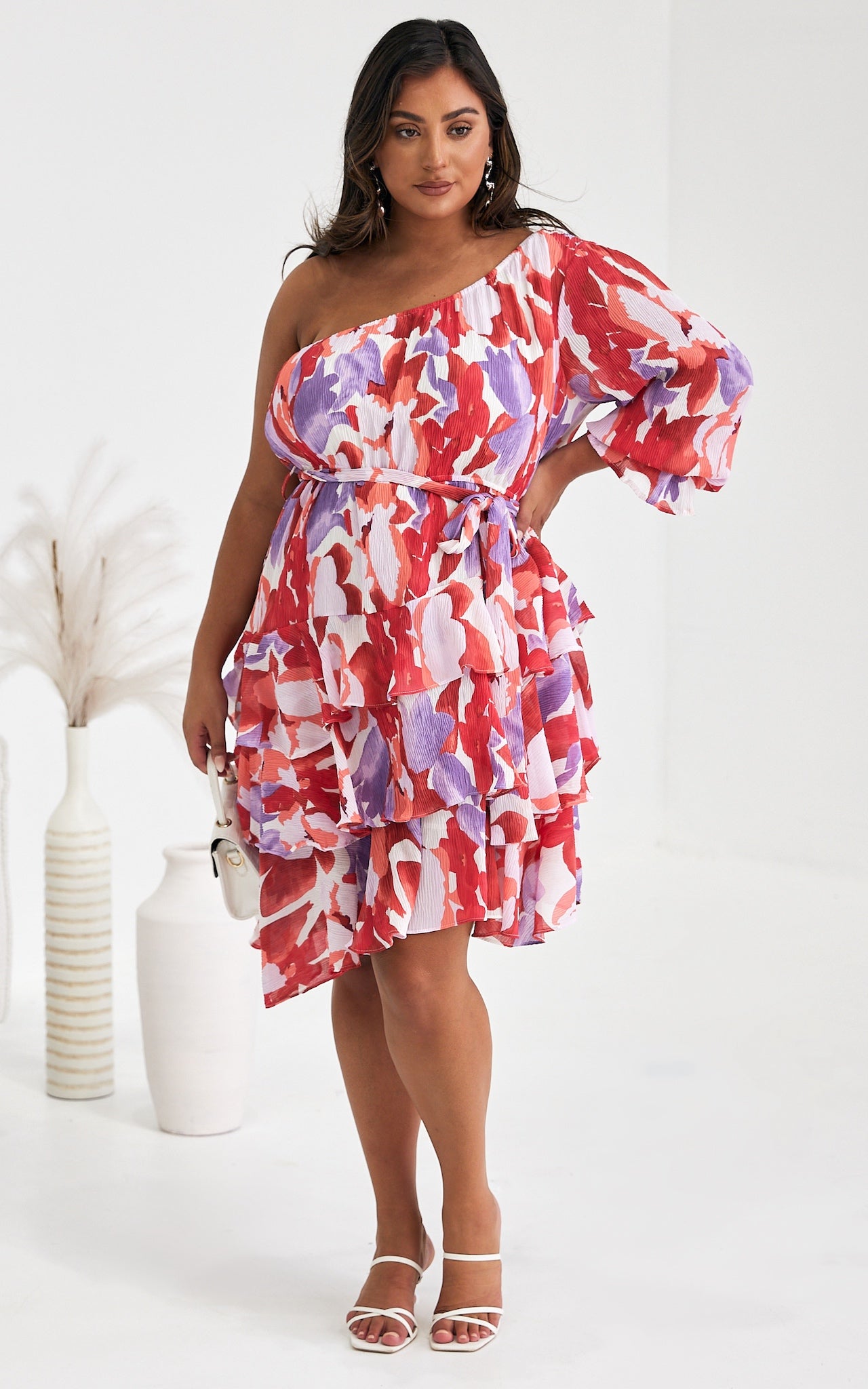 Angel Dress - Red Purple Multi Print