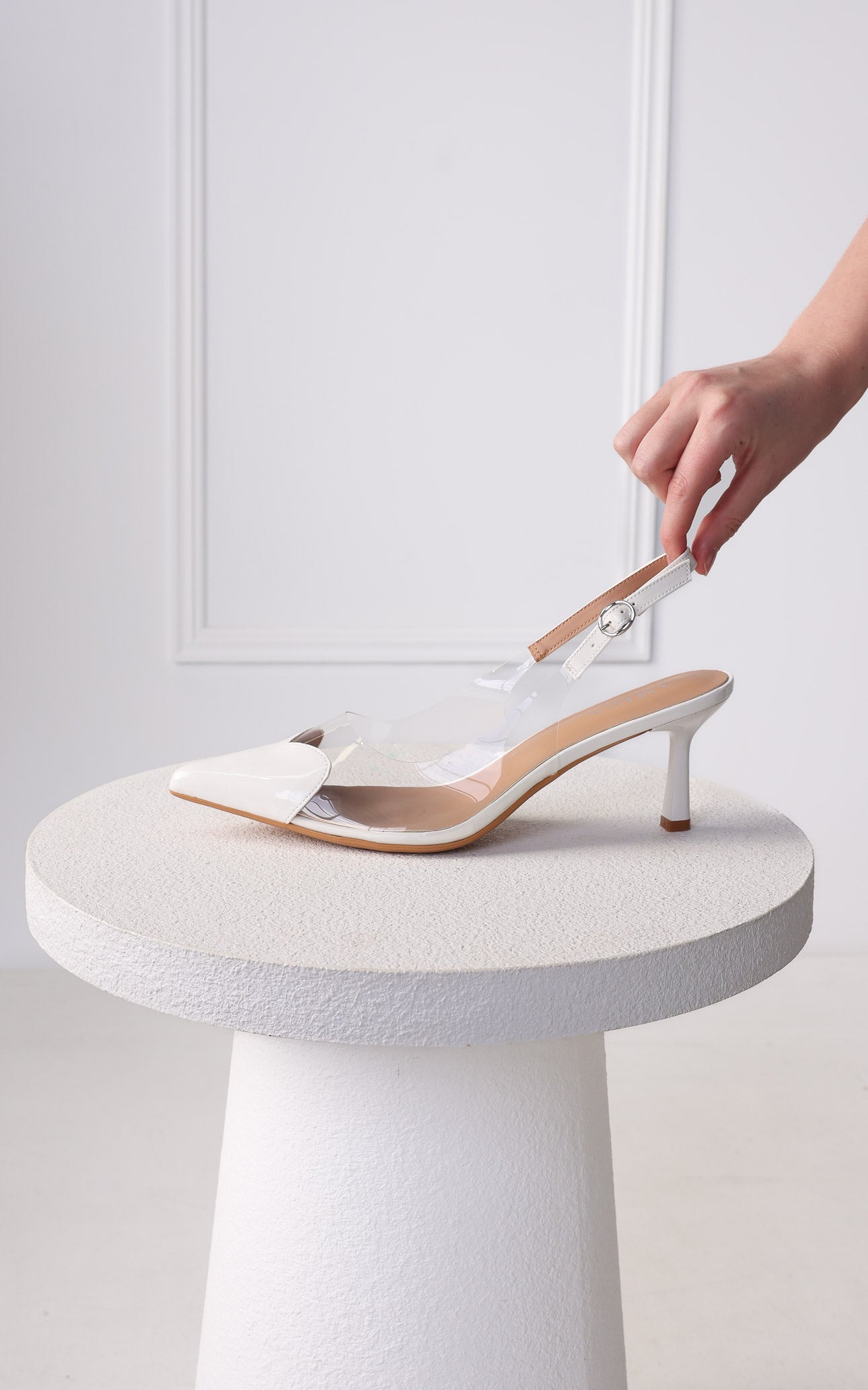 Angelmay Slingback Heels - White