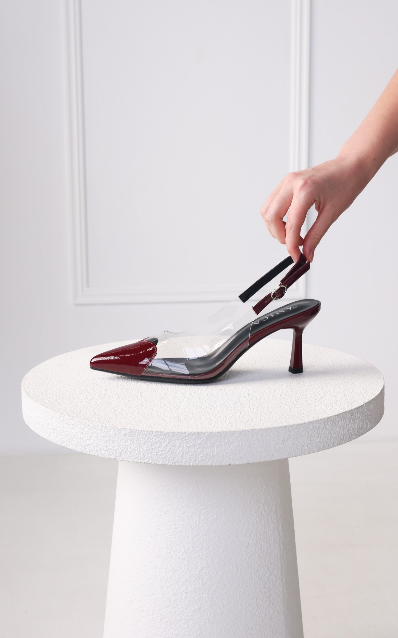 Angelmay Slingback Heels - Wine