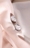 Annalisa Stud Earrings - Silver Abstract Pearl