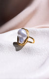 Annalisa Ring - Gold Abstract Pearl