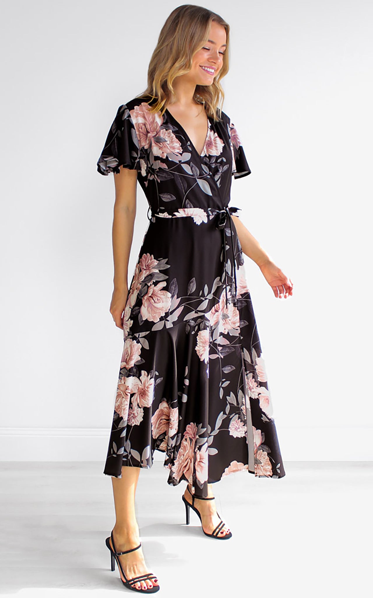 Annalise Dress - Black Floral