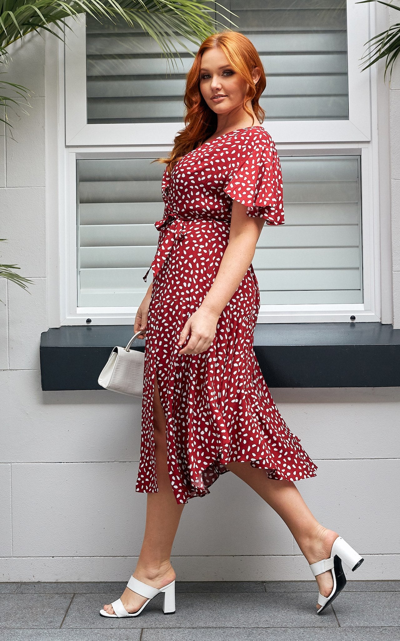 Annalise Dress - Burgundy Spots