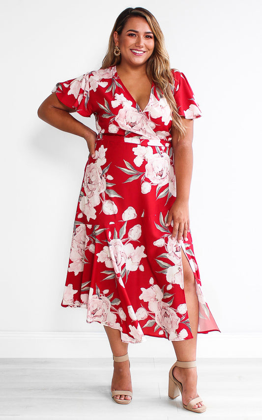 Annalise Dress - Red Floral