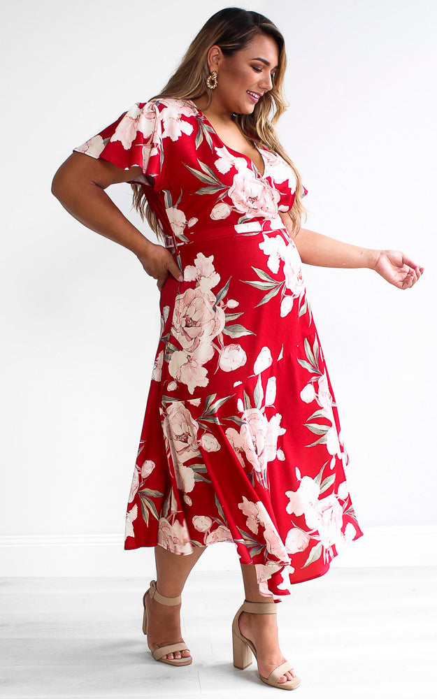 Annalise Dress - Red Floral