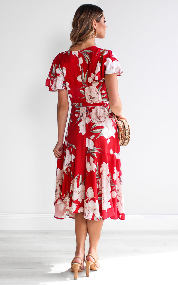 Annalise Dress - Red Floral