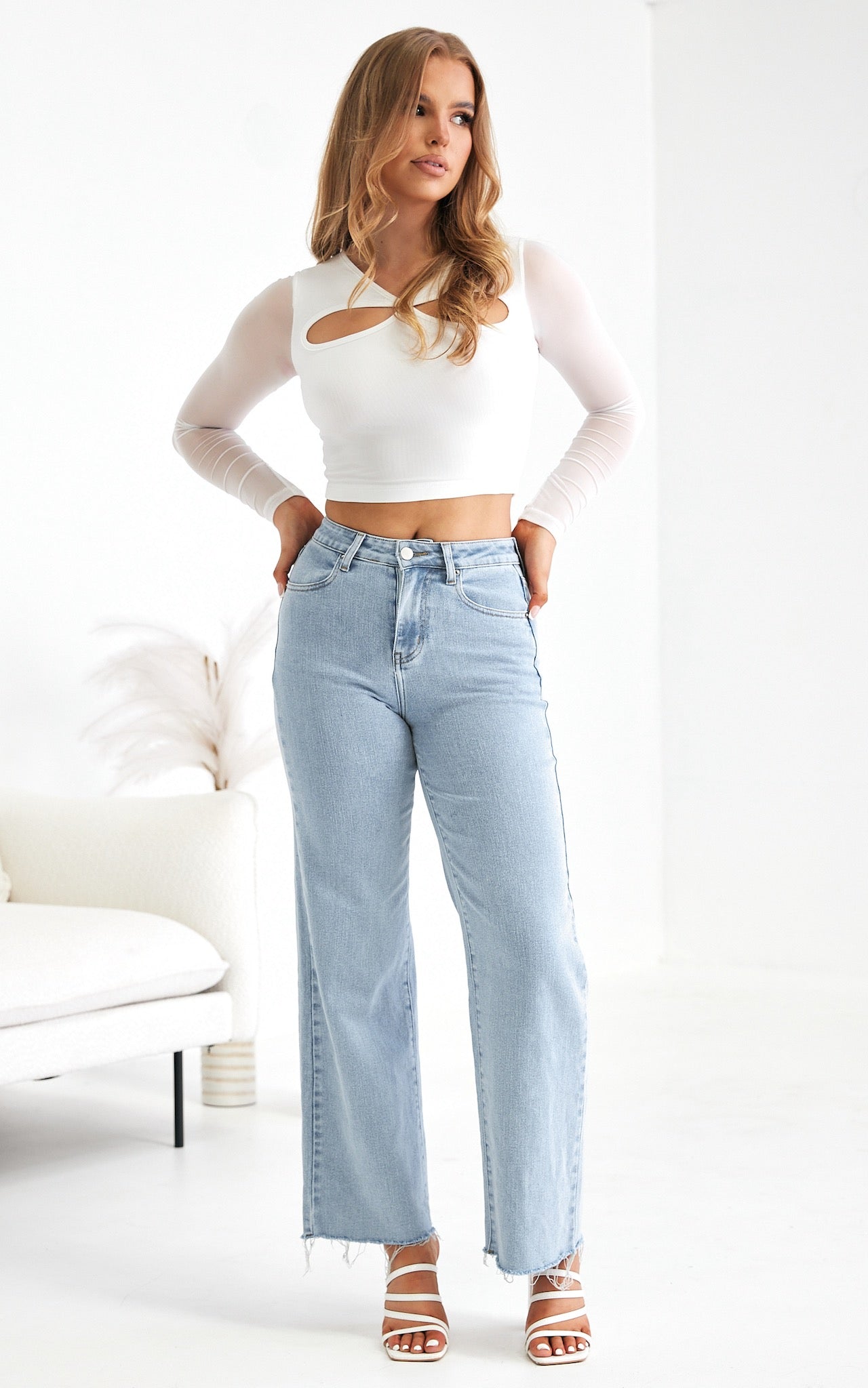 Aubreen Wide Jeans - Light Blue