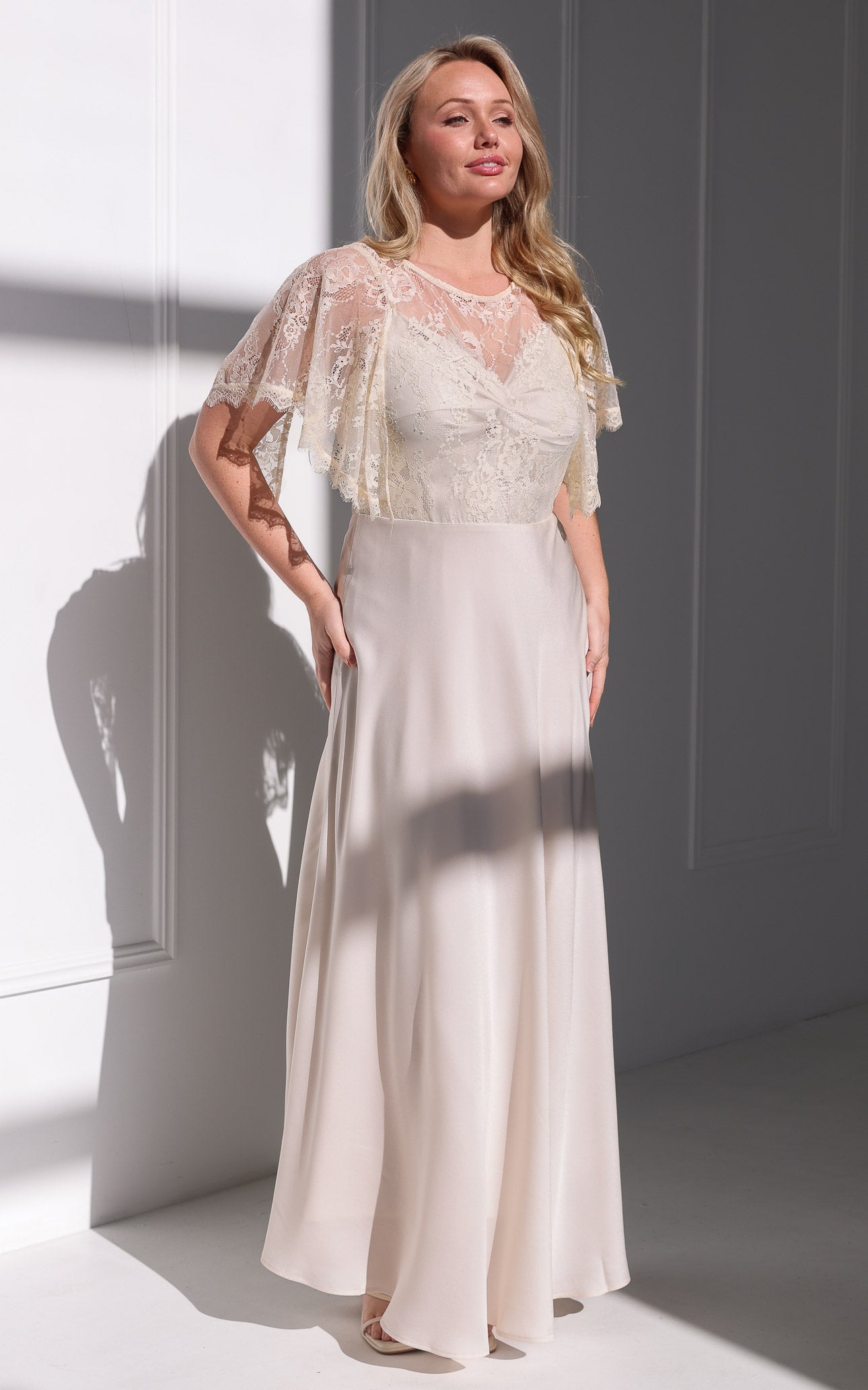 Aurelia Lace Maxi Dress - Bone