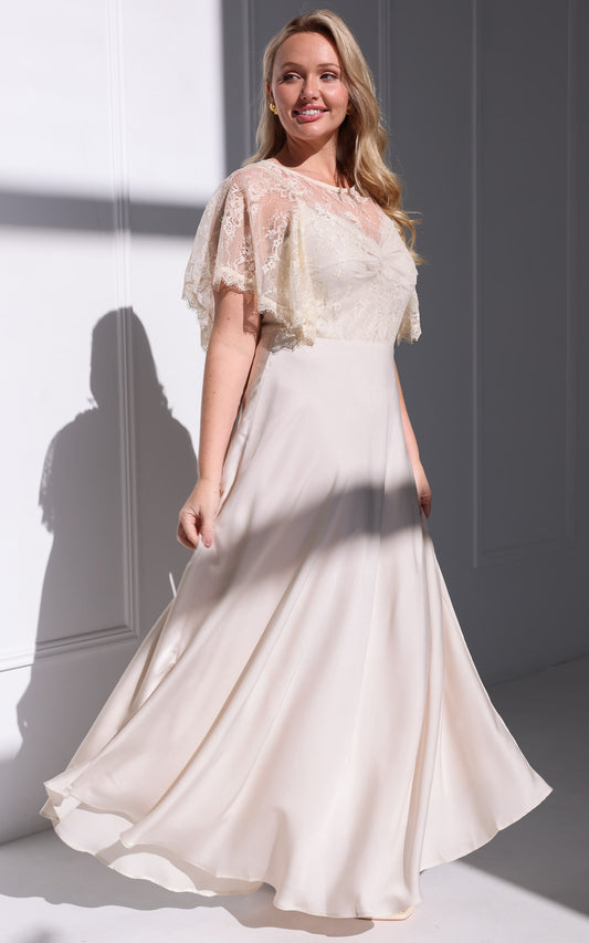 Aurelia Lace Maxi Dress - Bone