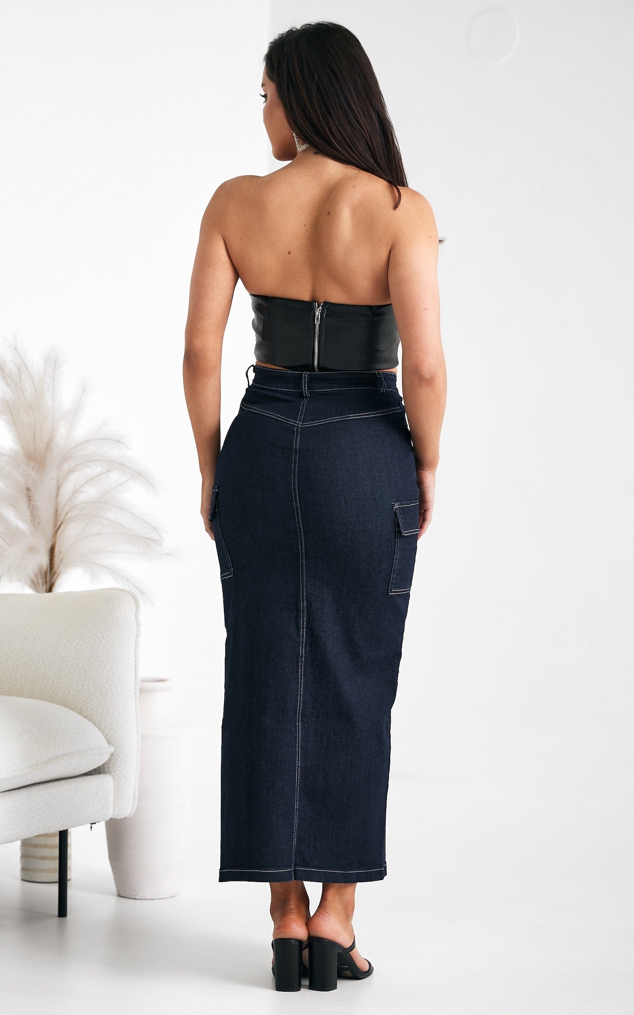 Aurora Denim Maxi Skirt - Indigo Blue