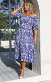 Ayesha Midi Dress - Blue Print