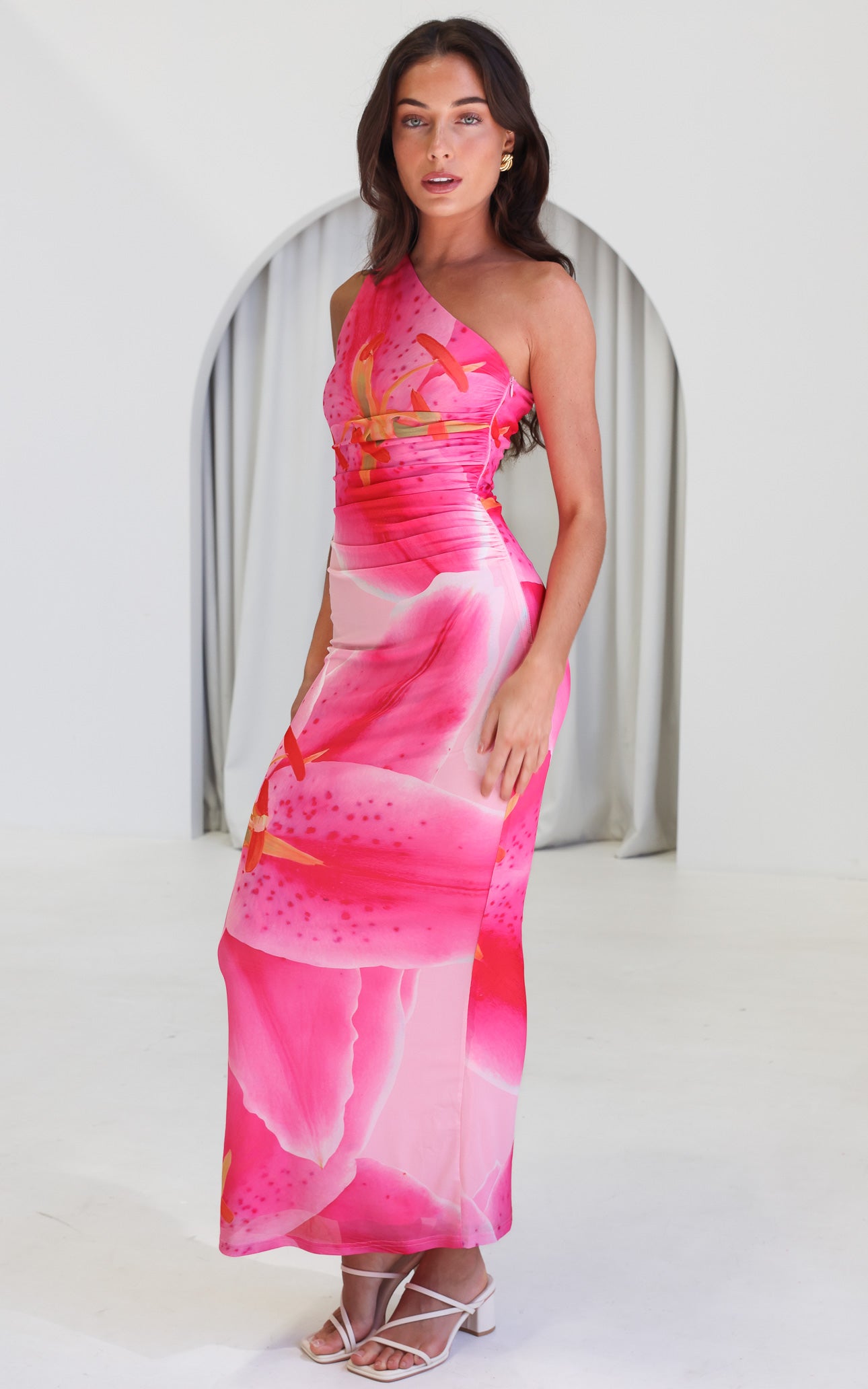 Alyssa Mesh Maxi Dress - Pink Floral