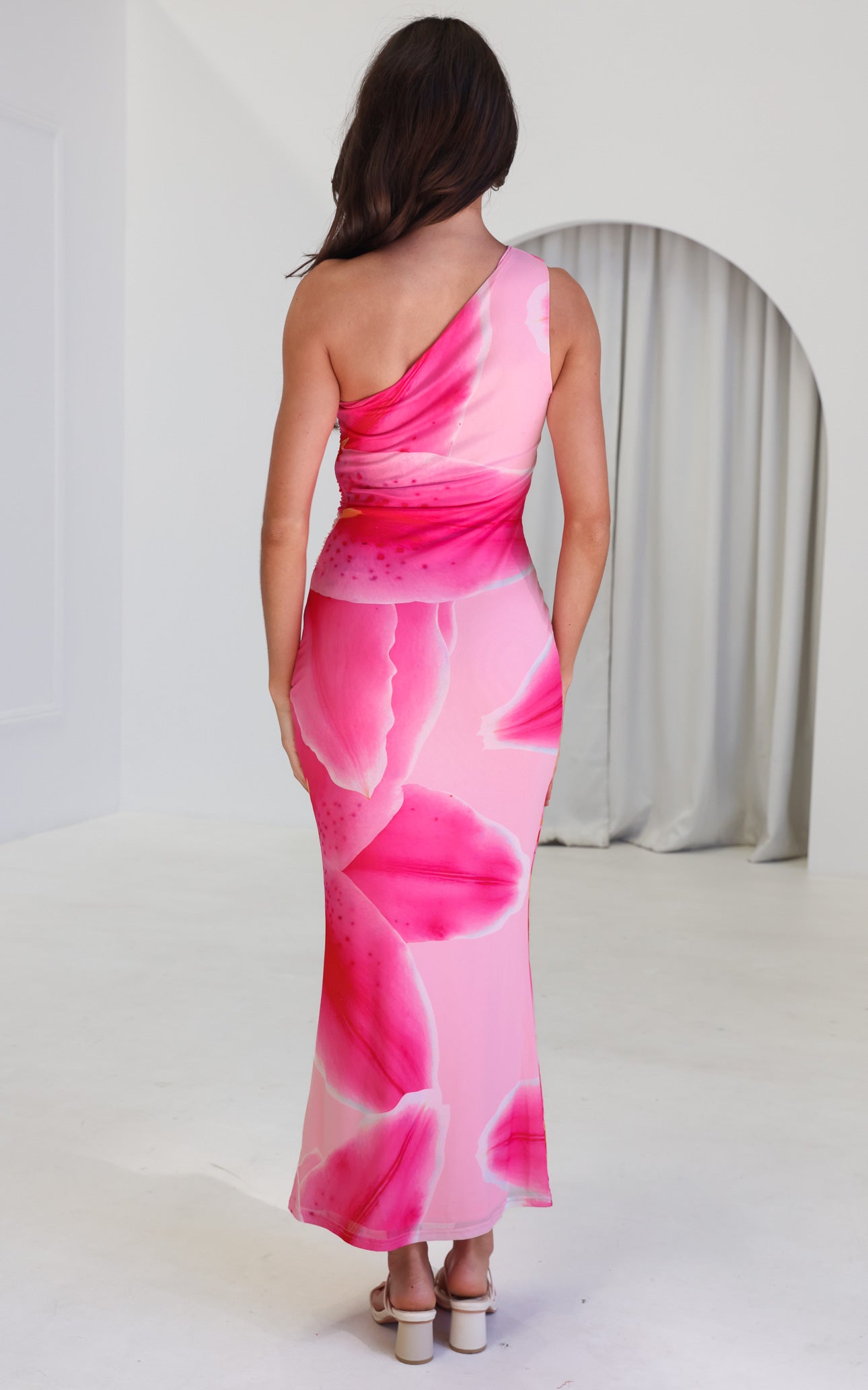 Alyssa Mesh Maxi Dress - Pink Floral