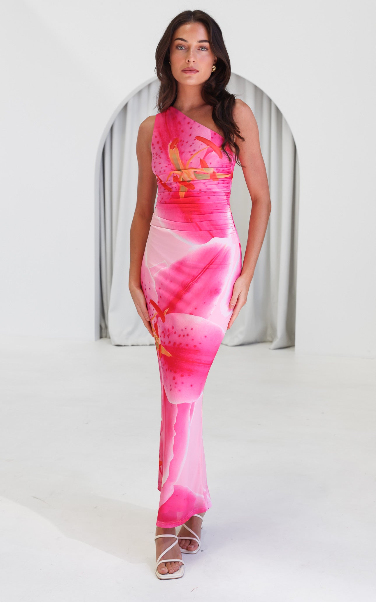 Alyssa Mesh Maxi Dress - Pink Floral