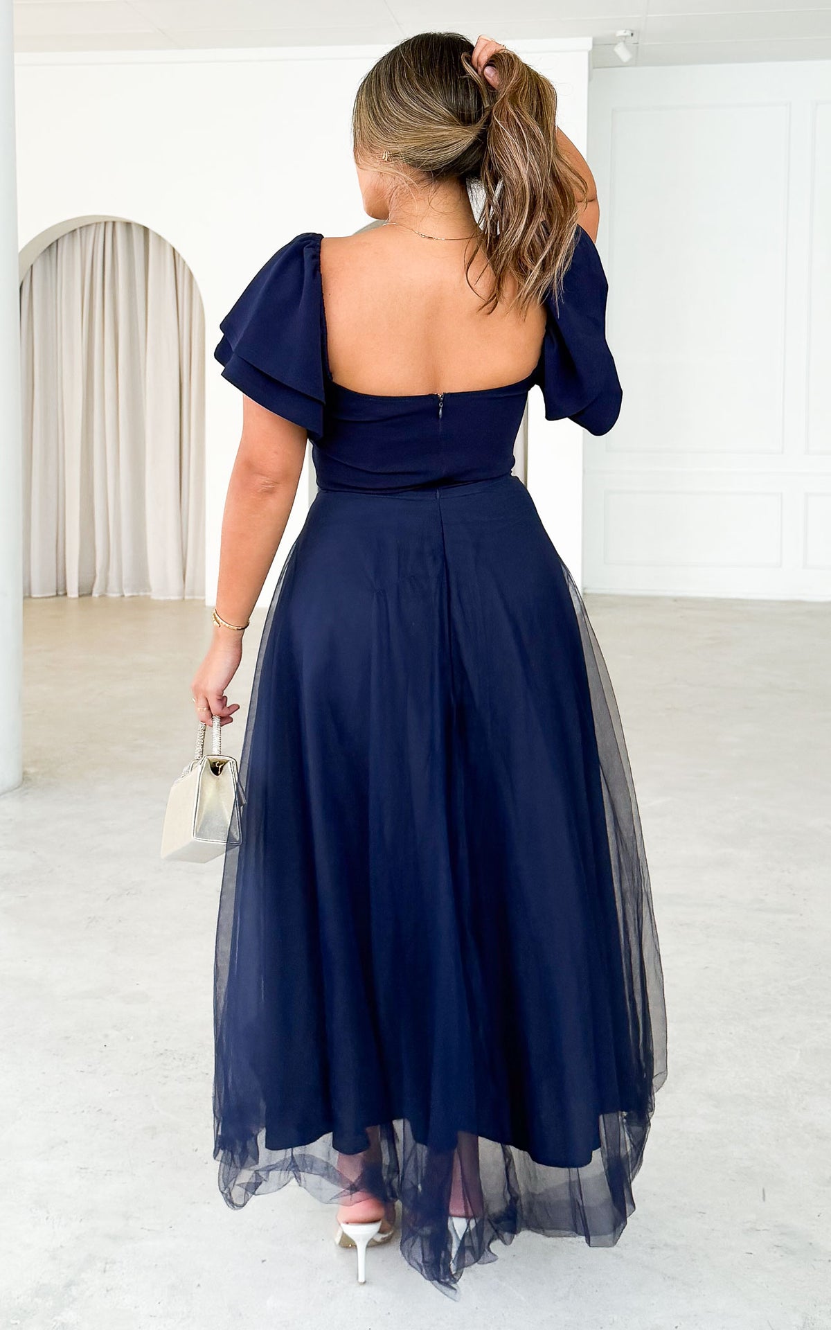 Adella Tulle Maxi Dress - Navy