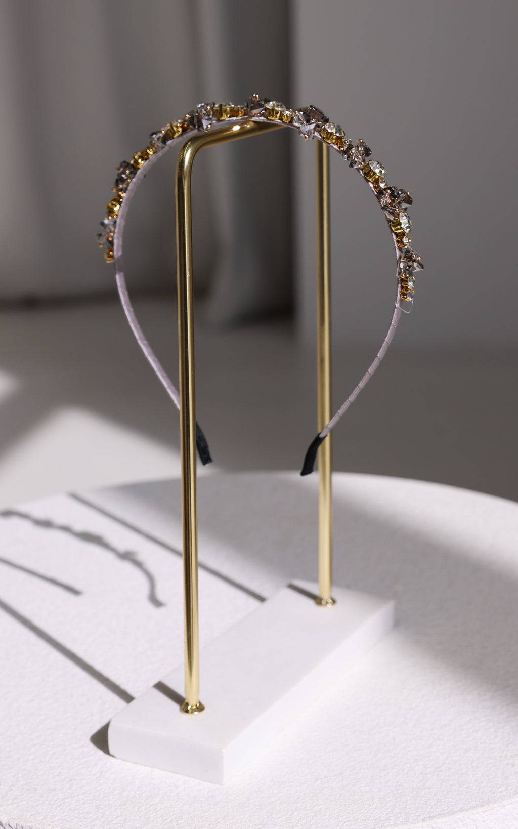 Amethyst Headband - Grey Diamante Cluster Bead