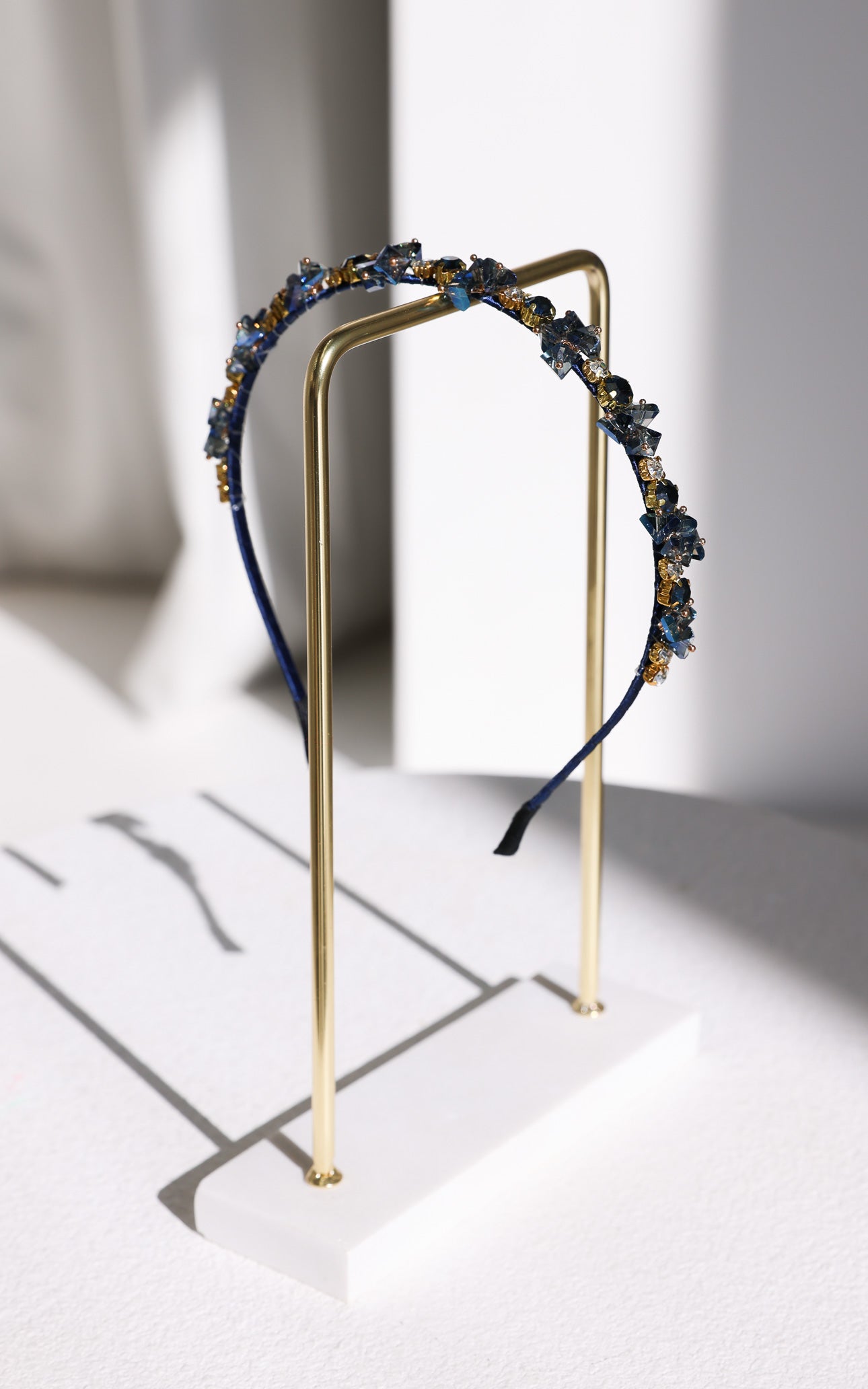 Amethyst Headband - Navy Diamante Cluster Bead