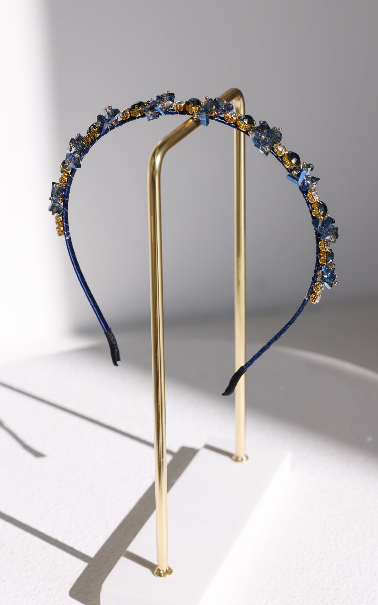 Amethyst Headband - Navy Diamante Cluster Bead