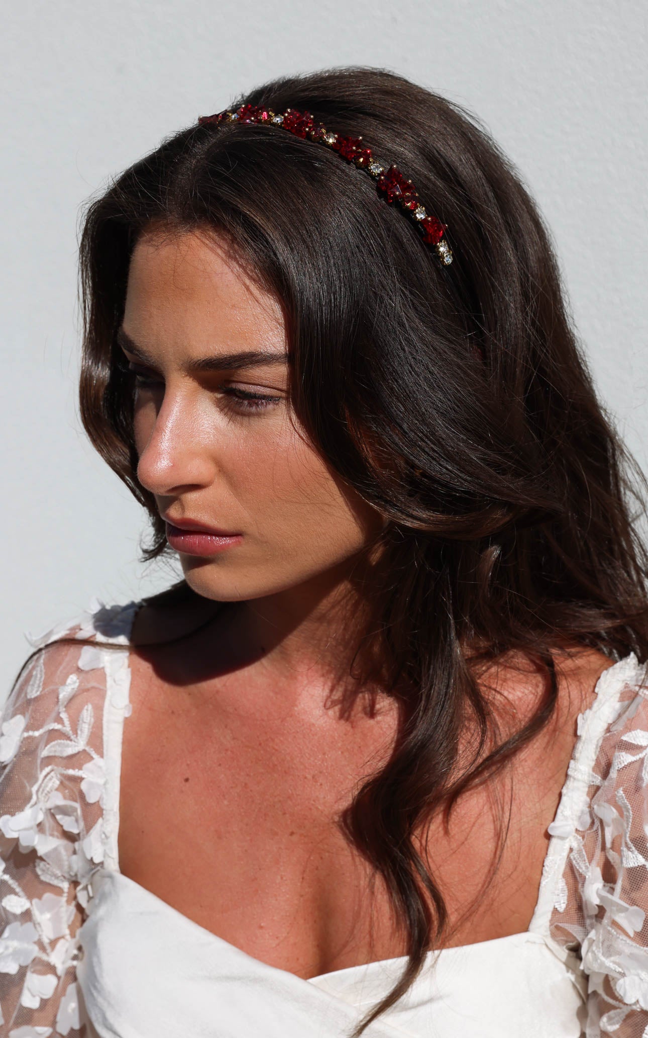 Amethyst Headband - Wine Diamante Cluster Bead