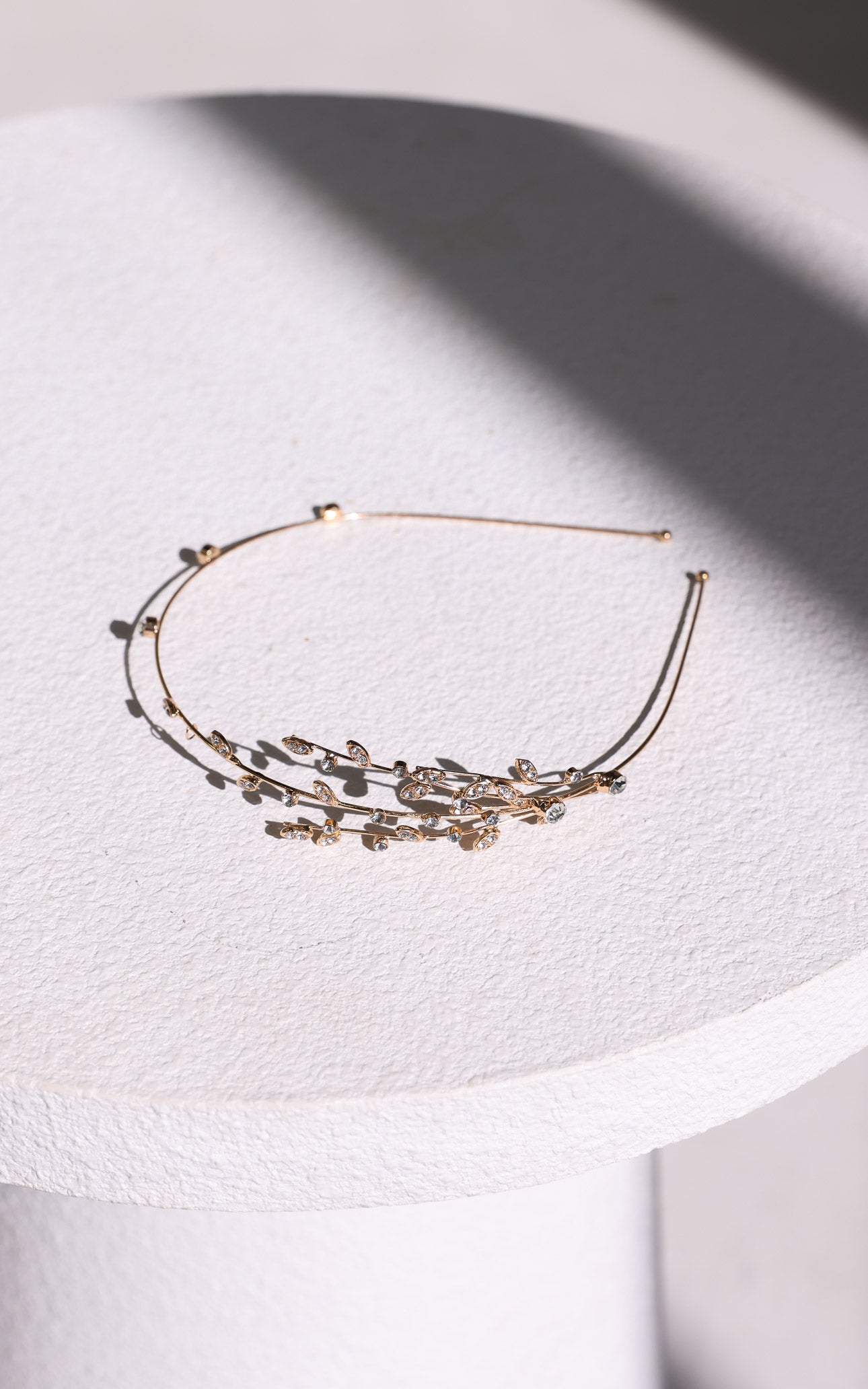 Aphrodite Headband - Gold Diamante Leaf