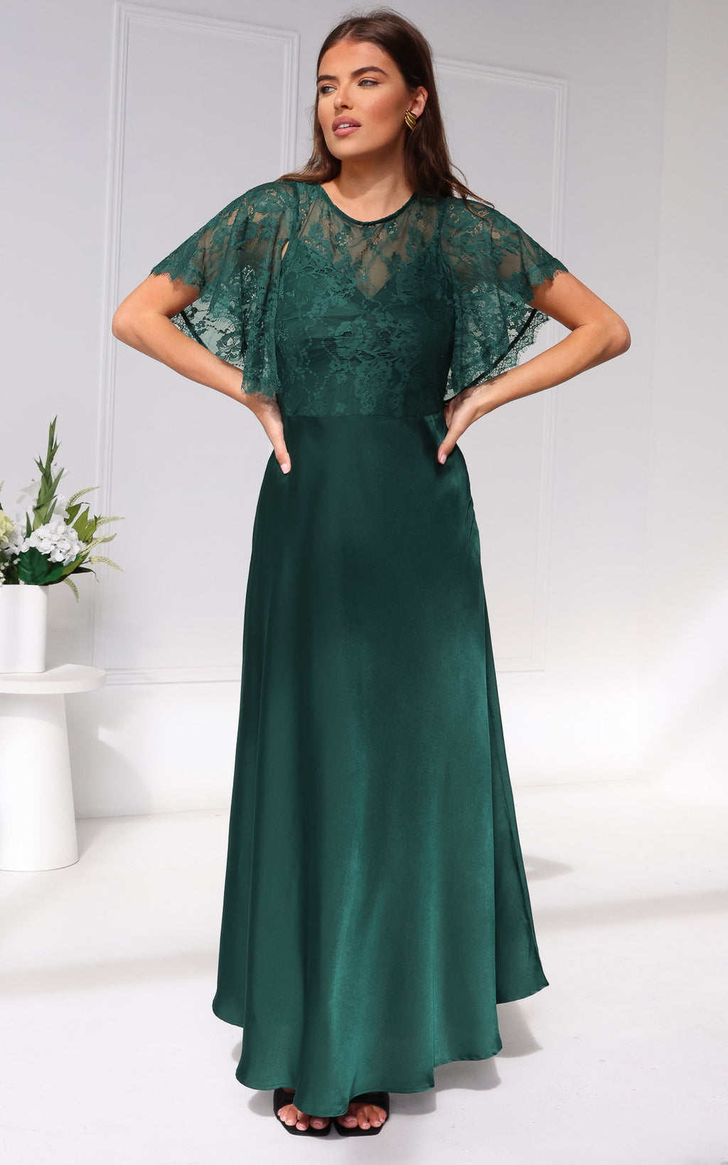 Aurelia Lace Maxi Dress - Teal Green