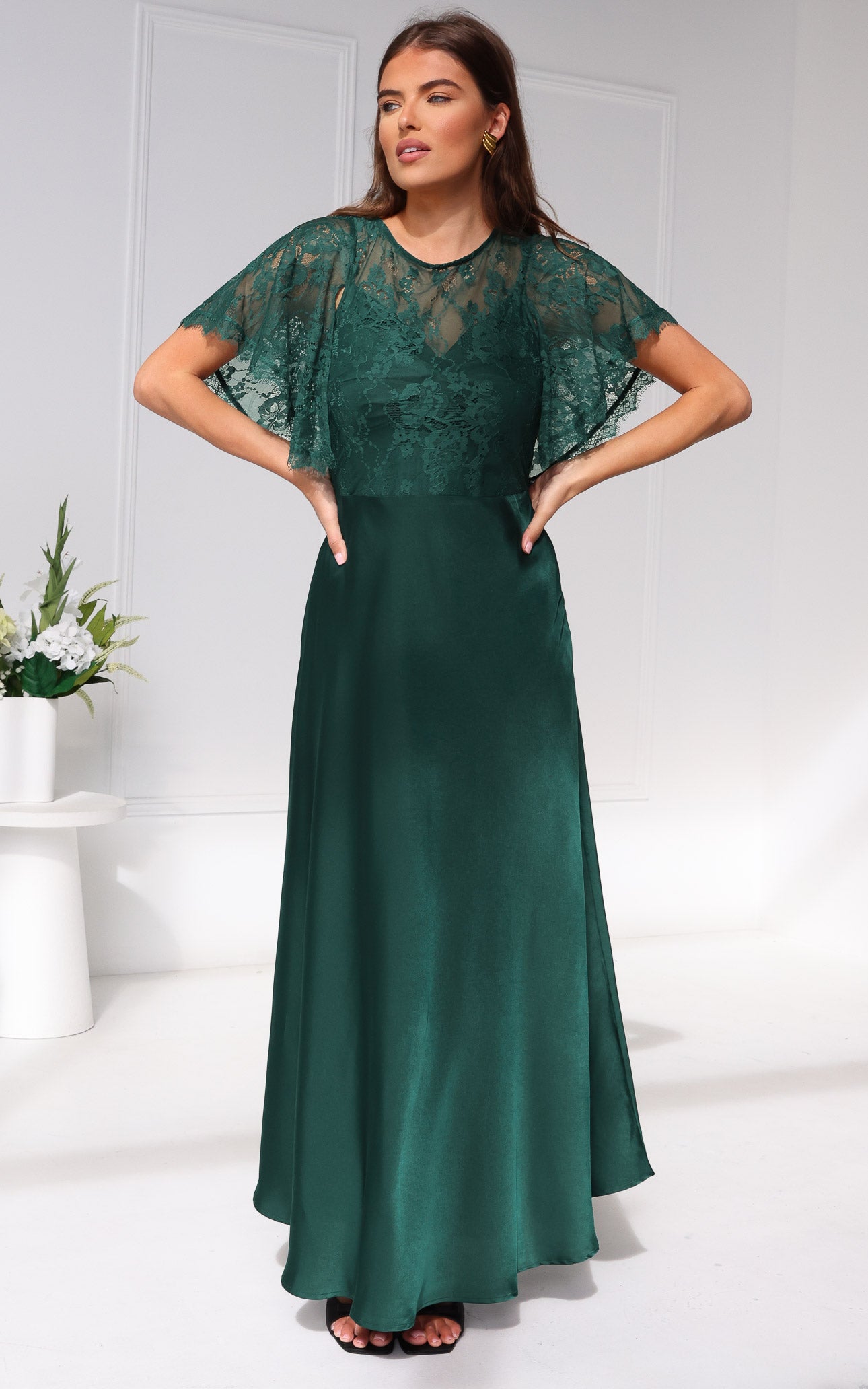 Aurelia Lace Maxi Dress - Teal Green