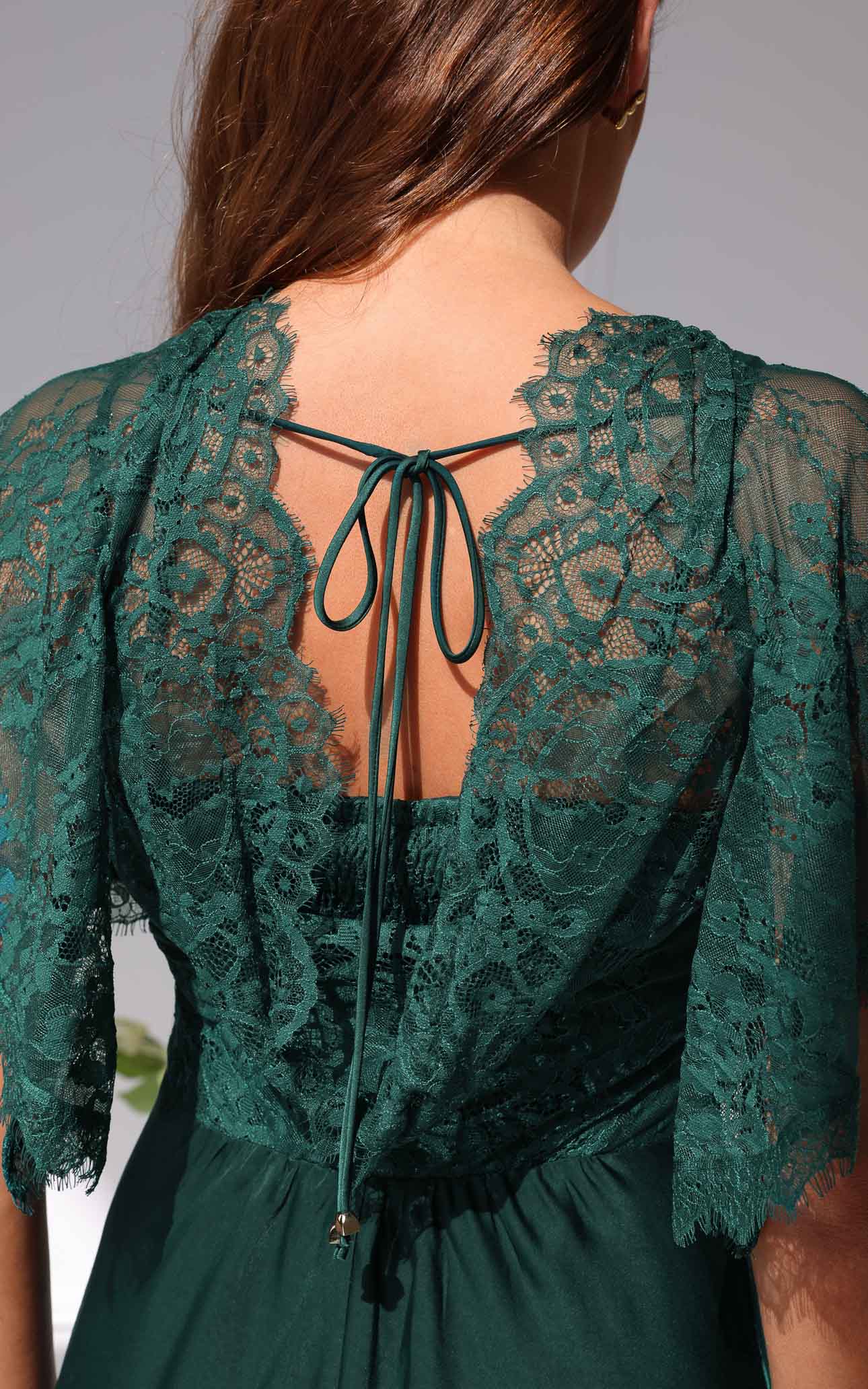 Aurelia Lace Maxi Dress - Teal Green