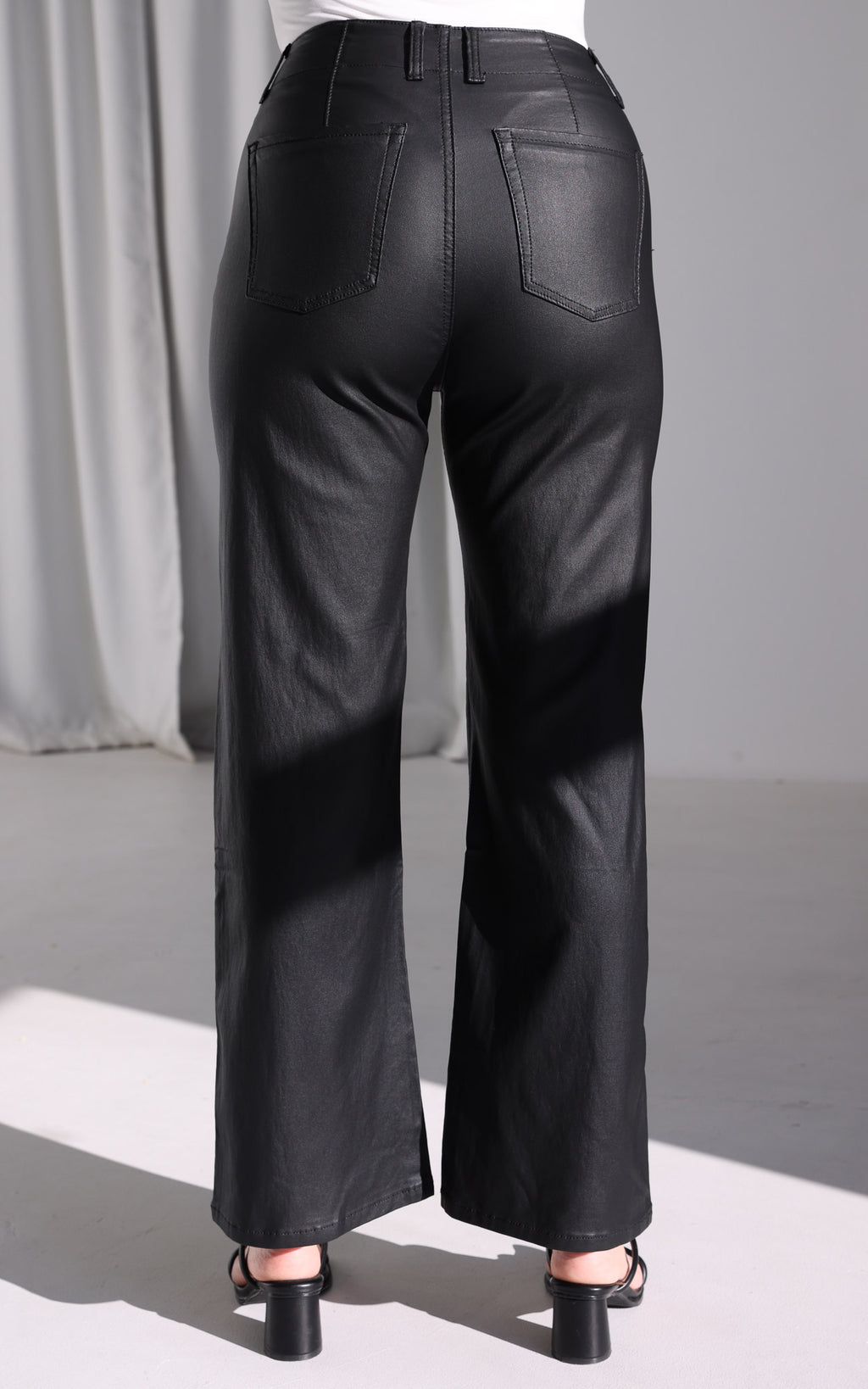 Bobbie Wet Look Pants - Black