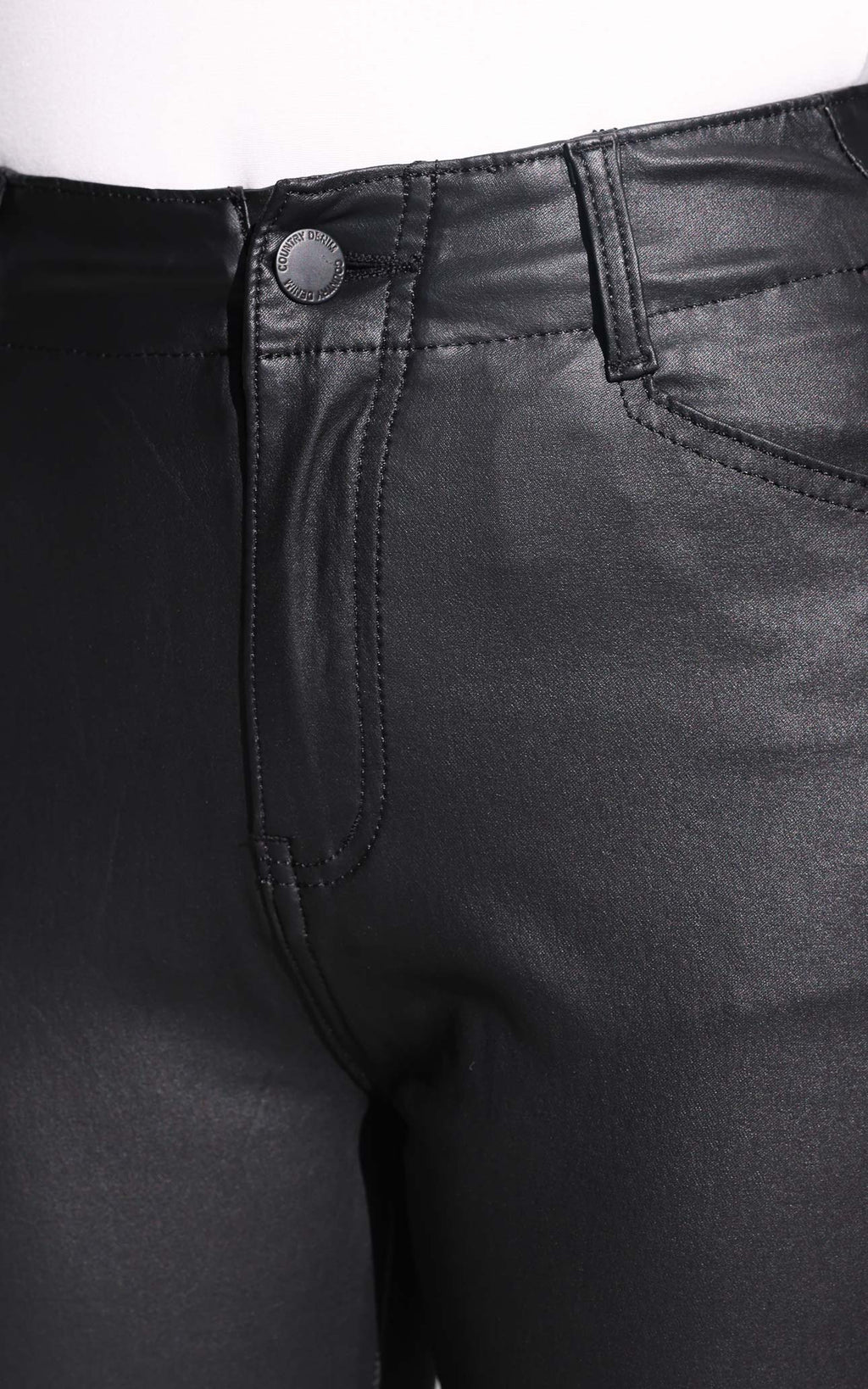 Bobbie Wet Look Pants - Black