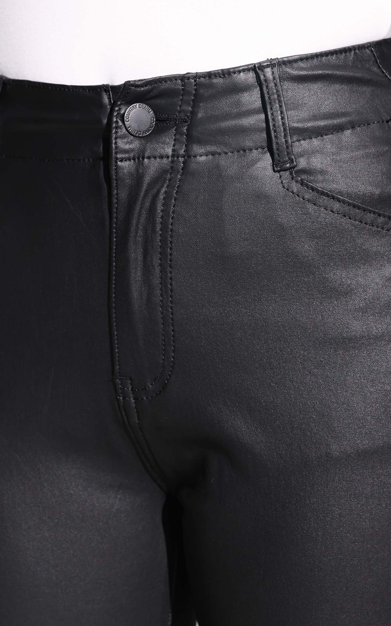 Bobbie Wet Look Pants - Black