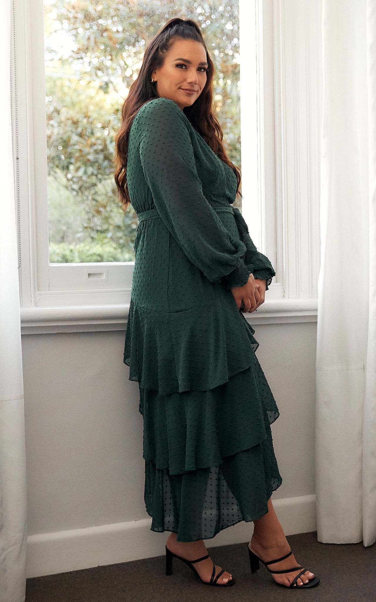 Beatrice Dress - Emerald Texture