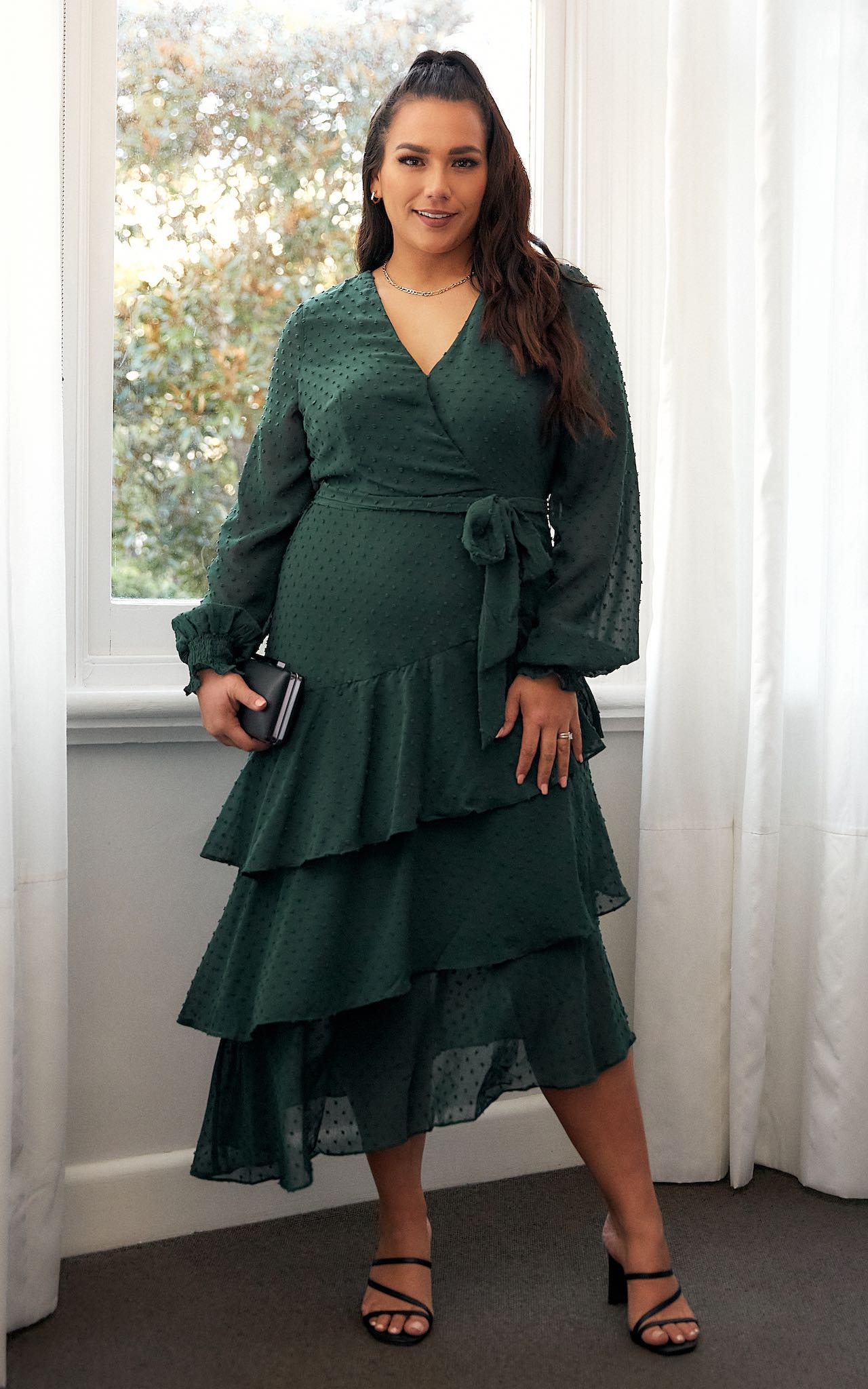 Beatrice Dress - Emerald Texture