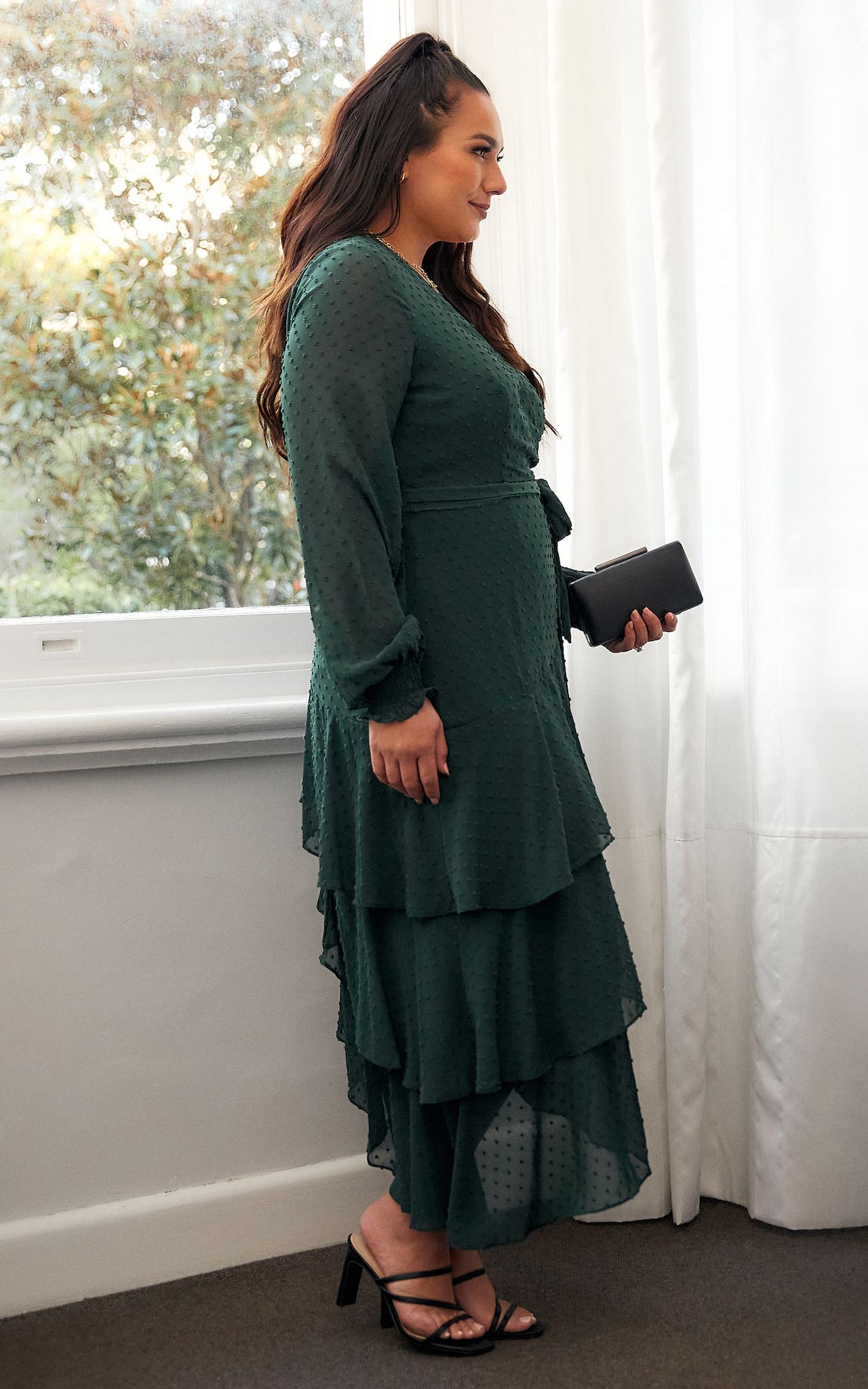 Beatrice Dress - Emerald Texture