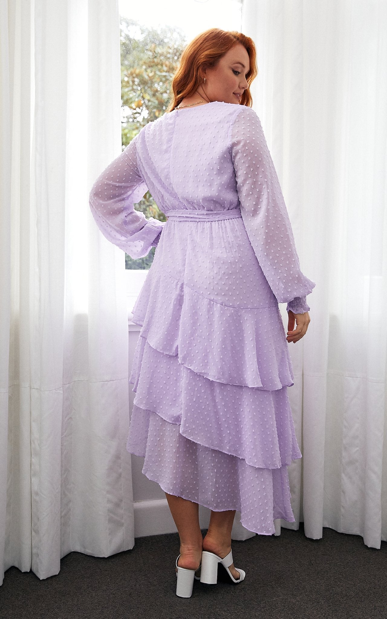 Beatrice Dress - Lilac Texture