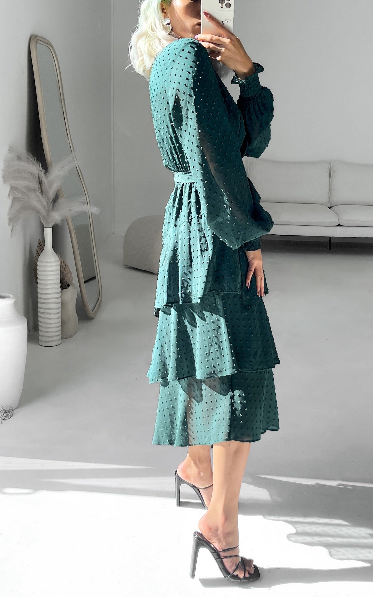 Beatrice Dress - Emerald Texture