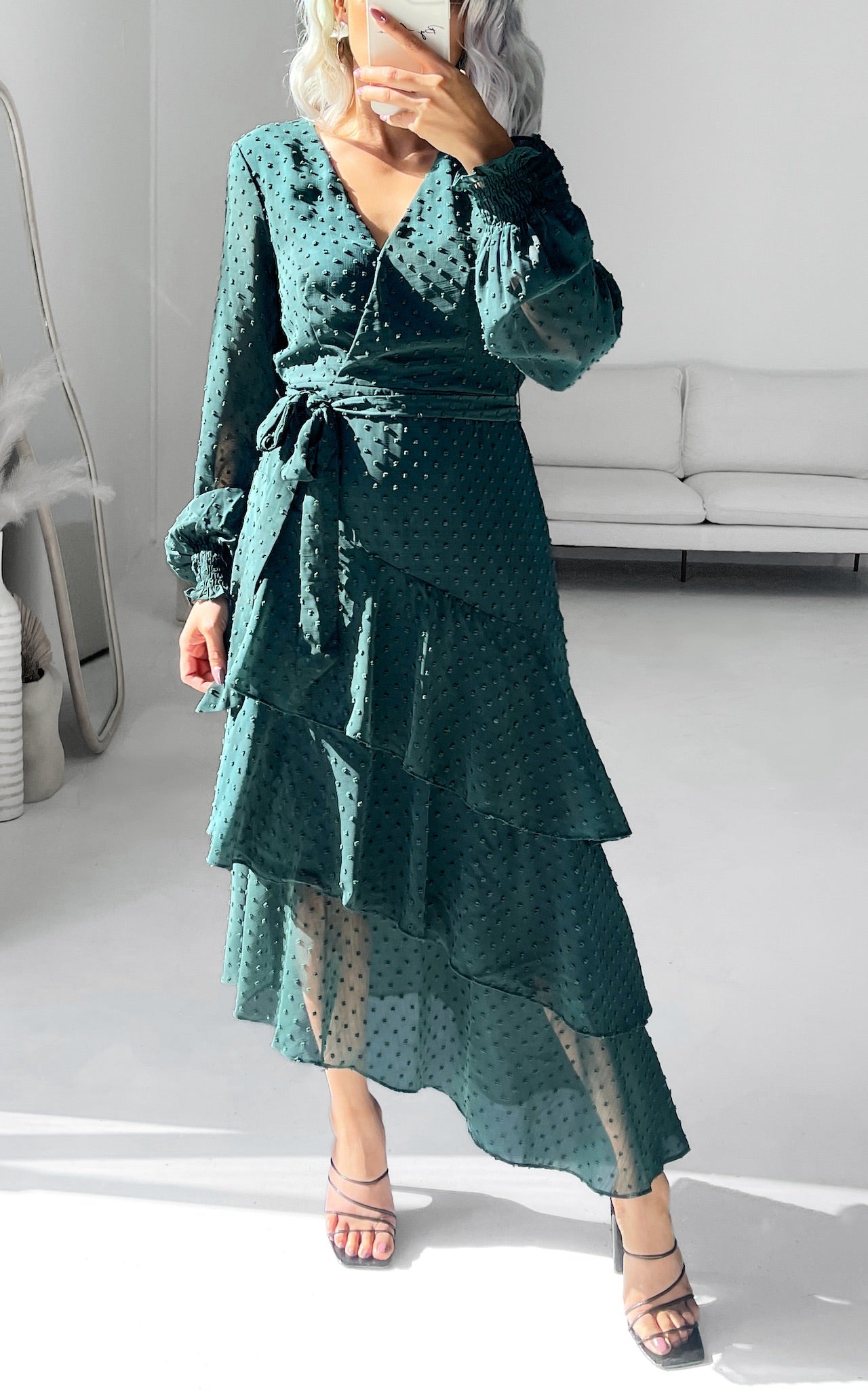 Beatrice Dress - Emerald Texture